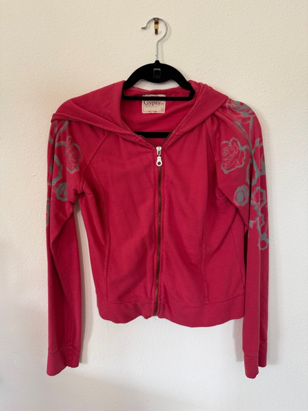 Gypsy 5 Zip-Up Hoodie with Floral Sleeve Detail